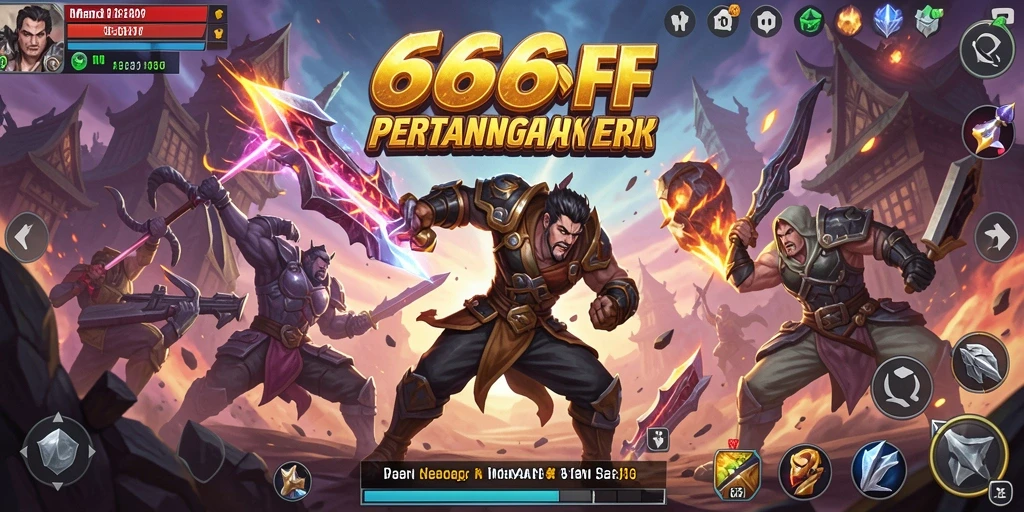 Tampilan gameplay 666FF dengan pertarungan seru dan karakter unik.