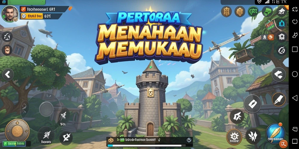 Screenshot yang menunjukkan aksi menara pertahanan dalam 6RT.