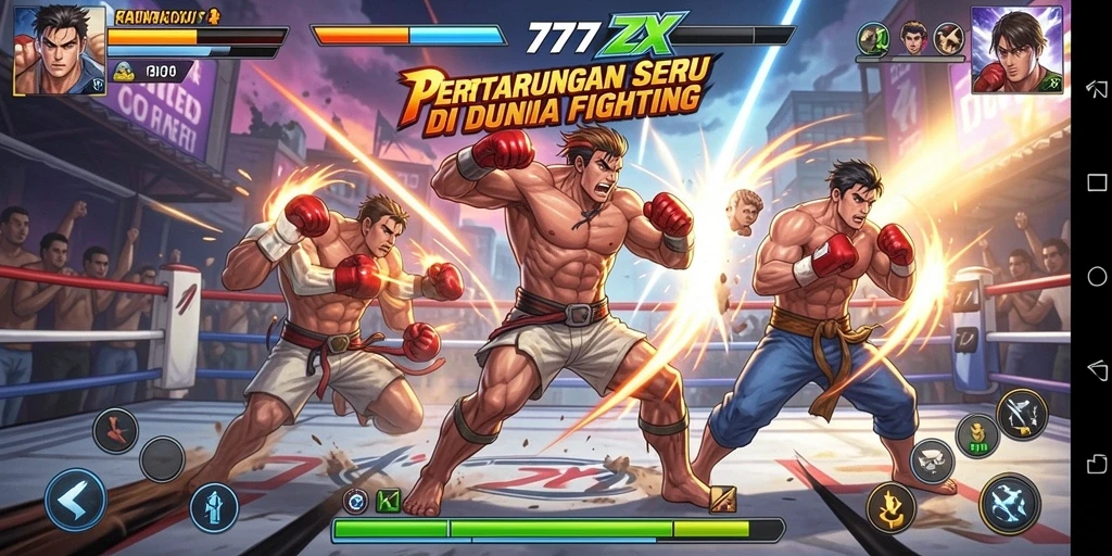 Tampilan gameplay yang menegangkan di 777ZX dengan aksi pertarungan seru.