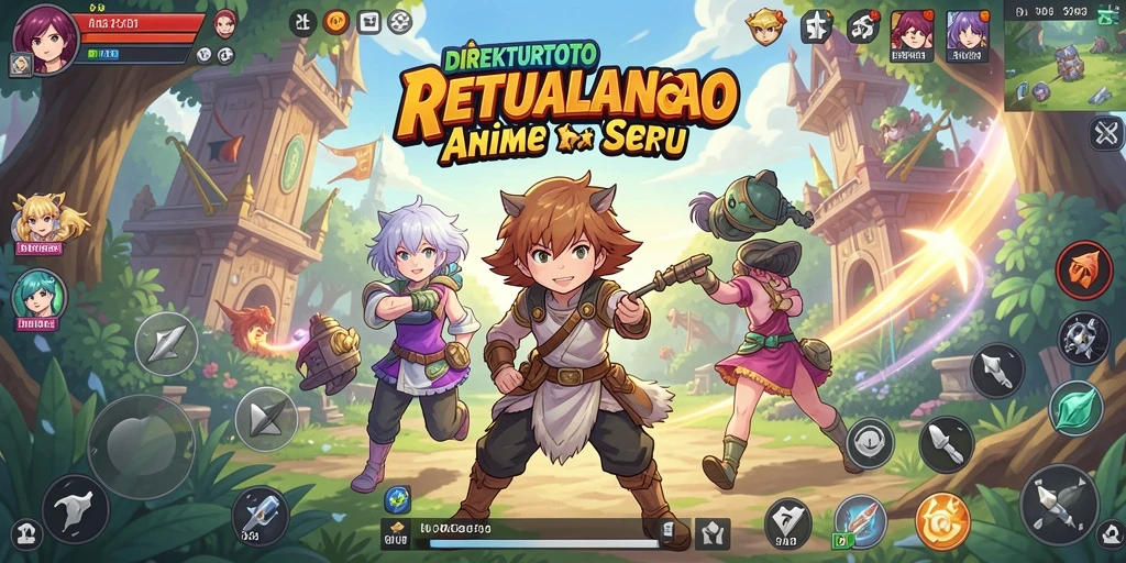 Screenshot dari gameplay DIREKTURTOTO yang menampilkan karakter anime yang menawan.