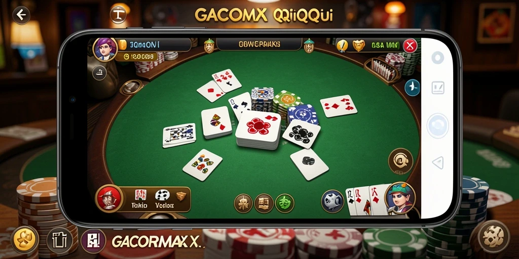 Screenshot gameplay GACORMAX dengan suasana permainan QiuQiu yang mendebarkan.