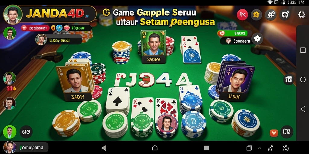 Screenshot utama JANDA4D menampilkan gameplay seru Gaple.