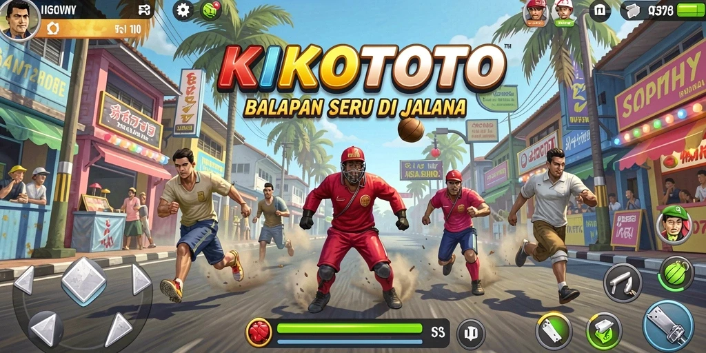 Screenshot gameplay KIKOTOTO yang menampilkan keseruan balapan di jalanan.