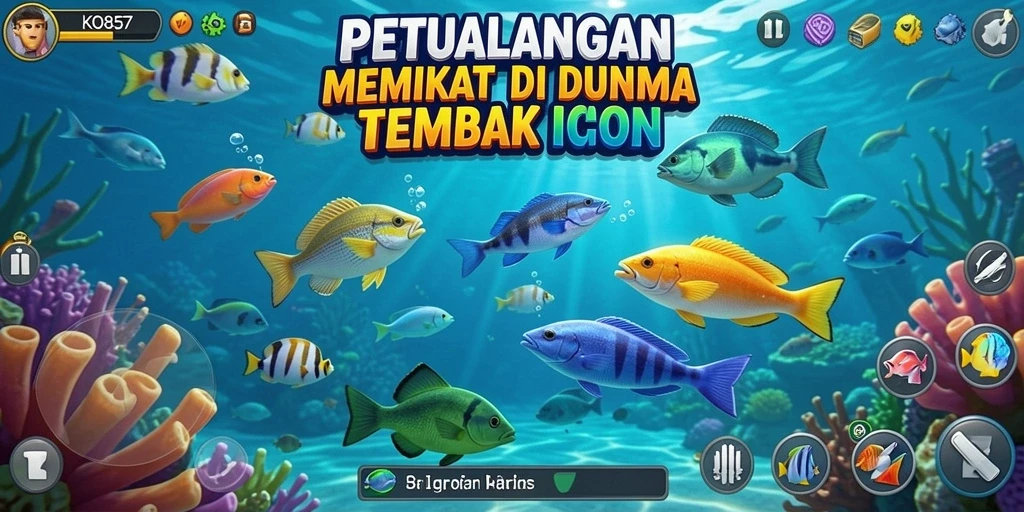 Screenshot gameplay KO857 menampilkan aksi seru Tembak Ikan.