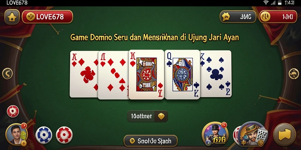Screenshot utama LOVE678 menampilkan aksi seru gameplay Domino.