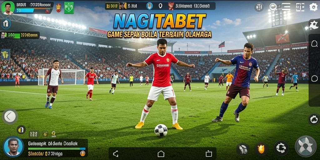 Screenshot NAGITABET menampilkan aksi laga sepak bola yang mendebarkan.