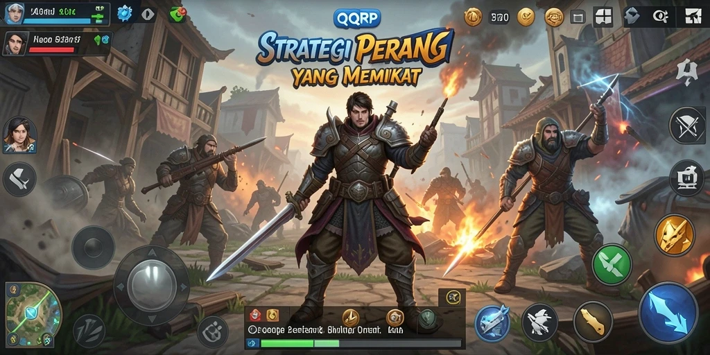 Tangkapan layar gameplay QQRP yang menampilkan aksi perang strategis.