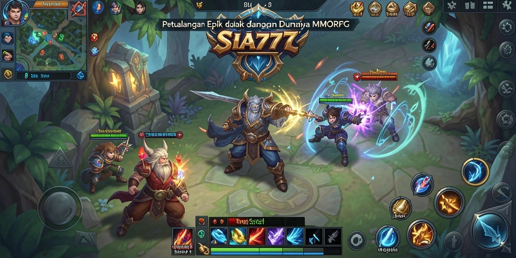 Screenshot gameplay SIA777 yang menampilkan pertarungan epik dalam dunia MMORPG.